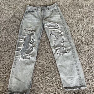 American Eagle Outfitters Gray Straight Leg Jeans